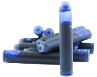 3 Black or Blue Fountain Pen Ink cartridges - FREE Shipping