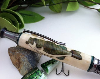 Badass Bass Wood Inlay Personalized Writing Pen - Free Engraving