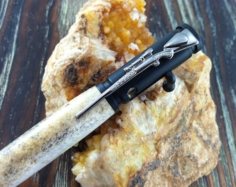 Personalized Deer Antler Replica Bolt Action Bullet Cartridge Writing Pen - Free Engraving