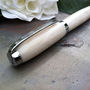 Wedding Guest Book Pen Modern White Pearl Writing Pen Free Engraving image 5