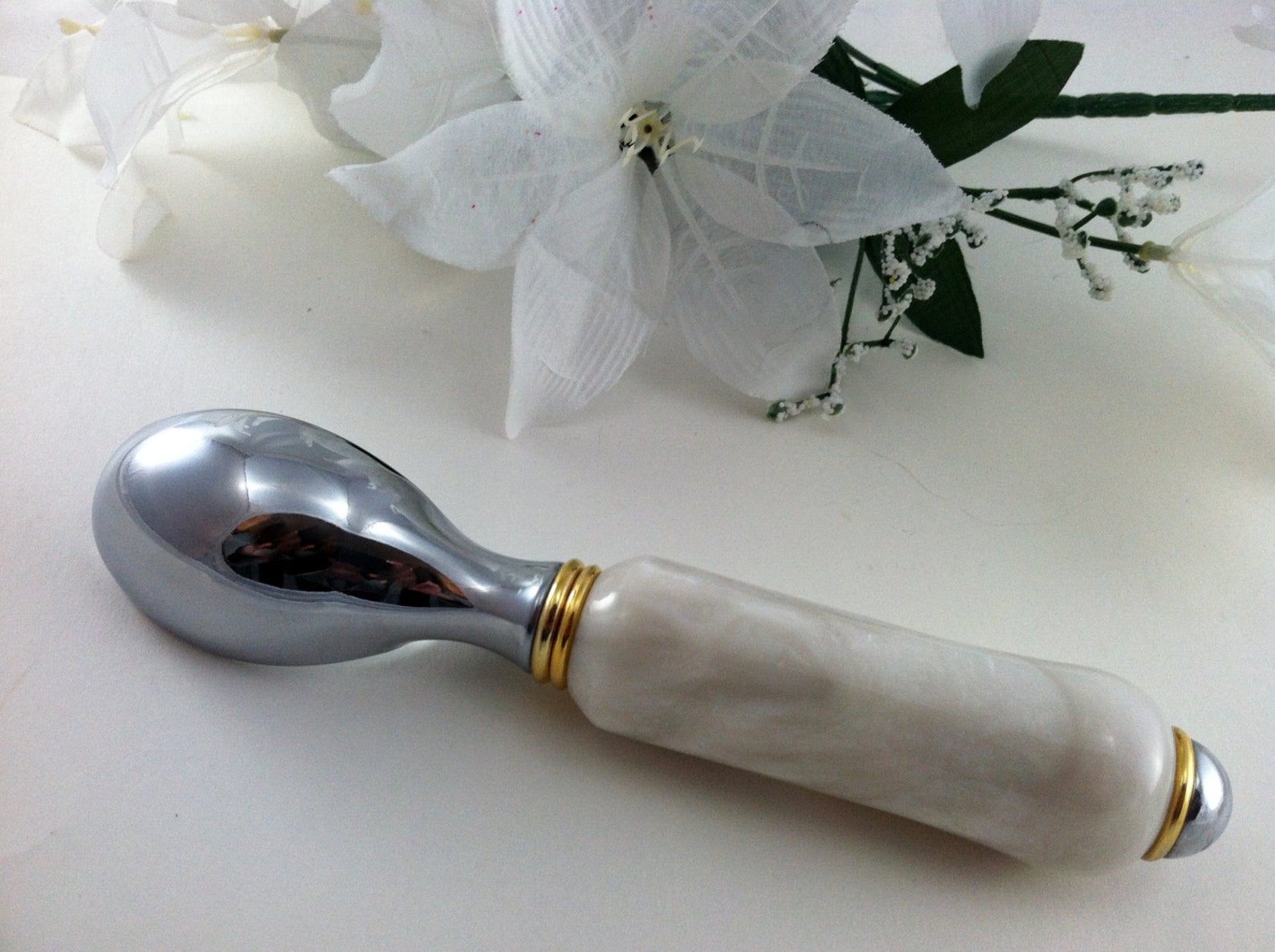 Personalized Wedding Ice Cream Scoop White Pearl Ice Cream Etsy