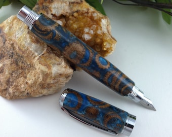 Acorn Fusion Blue - Personalized Calligraphy Fountain Pen- FREE ENGRAVING