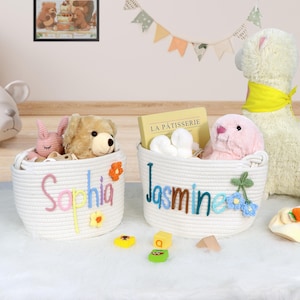 Storage Baskets, Handmade knit basket, Custom Baby Basket, Baby Gift, Toy Basket, Personalized Basket, Newborn Gift Basket, Name Basket Baby