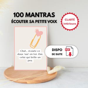 100 cartes mantras à imprimer – Écouter sa petite voix intérieure • Affirmations positives PDF • Intuition & développement personnel
