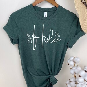 Hola t-shirt, hola shirt, hola short sleeve shirt, Spanish teacher shirt, Teacher tee, Hello teacher t-shirt, Spanish teacher gift