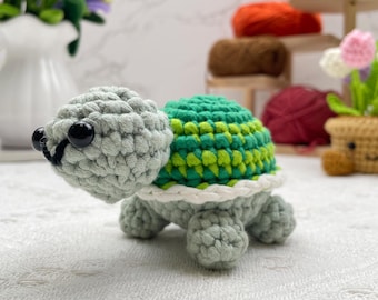 Green Turtle Crochet Pattern PDF Amigurumi Sea Animal Plush Toy DIY Ocean Creature Soft Stuffed Turtle Digital Download Cute Gift Idea