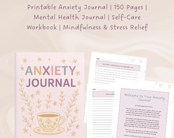 Diario dell'ansia stampabile: quaderno di esercizi per prendersi cura di sé e alleviare lo stress (download PDF)
