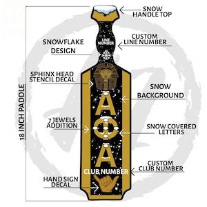 Paleta de madera con número de club personalizado de Alpha Phi Alpha de 18 pulgadas