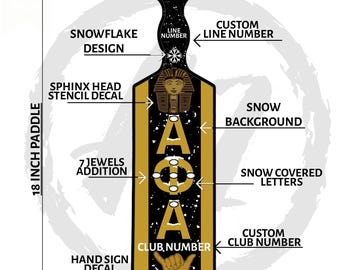 Alpha Phi Alpha 18 inch Custom CLUB Number Wooden Paddle