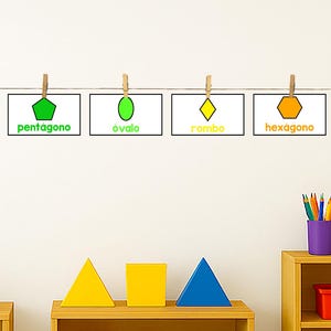 Carteles Figuras 2D Imprimible | Lámina Educativa Infantil | Decoración Aula y Hogar | Arte Preescolar | Formas Geométricas Niños