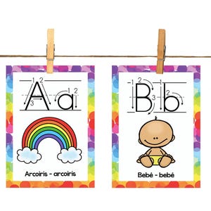 Abecedario en Español Letra Script para Imprimir – Carteles Educativos PDF – Alfabeto Infantil con Ñ LL CH – Decoración Aula o Homeschool
