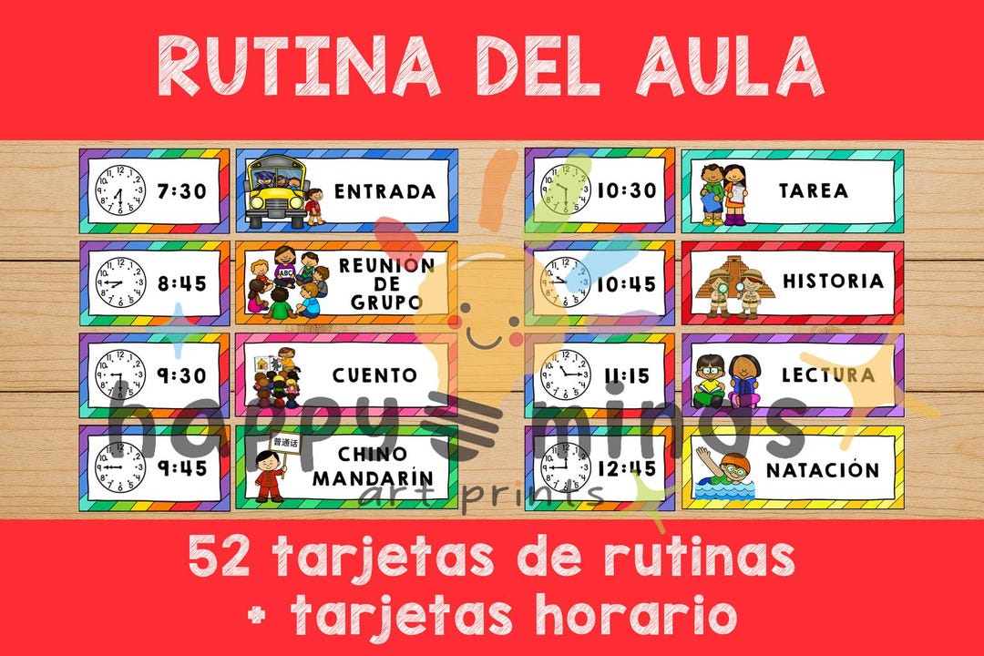 54 Spanish Routine Cards for Kids Printable | Daily Children's Routine ...