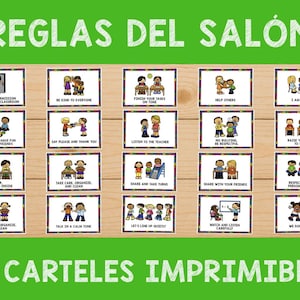 20 Carteles de Reglas Escolares para Imprimir | Gestión del Aula | Decoración Preescolar y Primaria | Recurso Educativo PDF