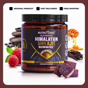 Organic Shilajit Gummies, Manuka Honey Sweetened, Sugar Free Natural Supplement, 30 Clean Gummies