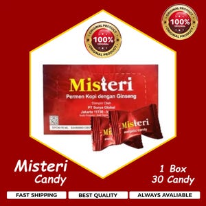 misteri Herbal Candy, Exotic Coffee Sweet from Asia, Unique Gift for Him or Her, Bold Flavor Treat