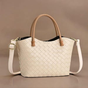 Bolso bandolera tejido para mujer / Bolso bandolera pequeño de piel sintética / Bolso de mano moderno / Bolso bandolera trenzado / Bolso informal para uso diario