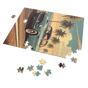 Vintage Car Jigsaw Puzzle with Tin | Retro Puzzle Gift, Home Décor, Family Fun, Car Enthusiasts, Puzzle Lover&#39;s Delight