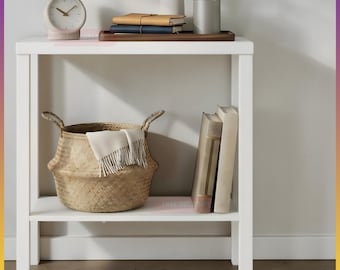 2 Tier Wooden Narrow Console Table White Side Table Entryway Home Decor