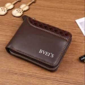 Cartera corta para hombre, de piel sintética de alta calidad, ligera y práctica. • Diseño tejido que combina lo vintage y lo moderno.