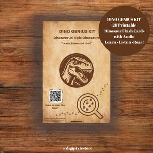 Printable Dinosaur Flash Cards | Educational Kids Cards Digital