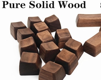 Pure Solid Wood Keycaps, SA Profile,Walnut Wood Artisan Wooden Blank Keycaps for MX Mechanical Keyboard