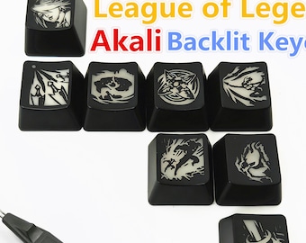 League of Legends Akali Backlit Keycaps: Champion Abilities Gaming Set