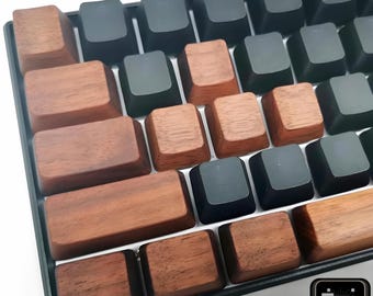 Handgjort tangentset i valnötsträ: Hantverksmässiga tangentbord i äkta trä för mekaniskt MX Switch-tangentbord
