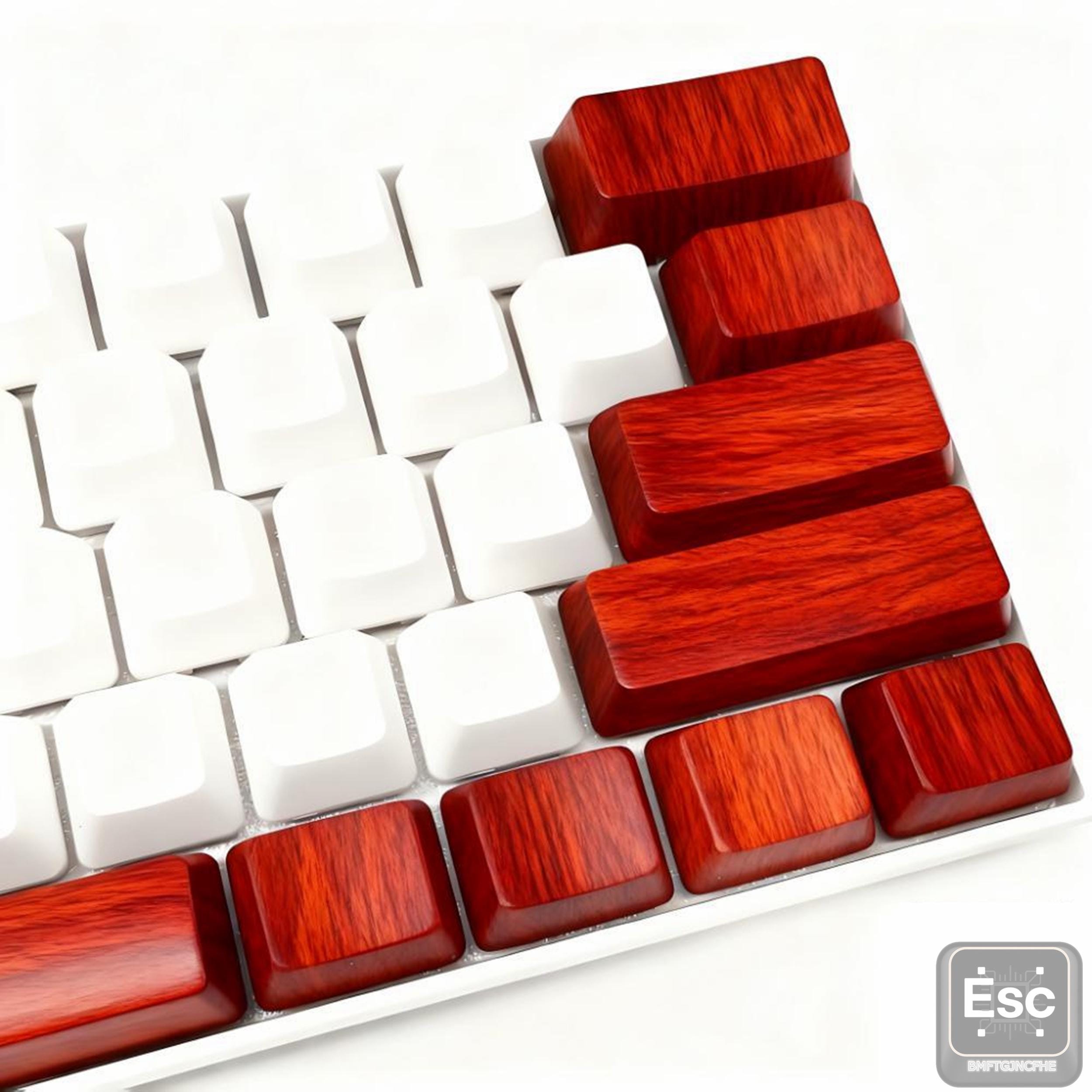 Wooden Pattern Keycaps Solid Wood Rosewood Blank Keycaps: Hand-carved Real Wooden Artisan ...