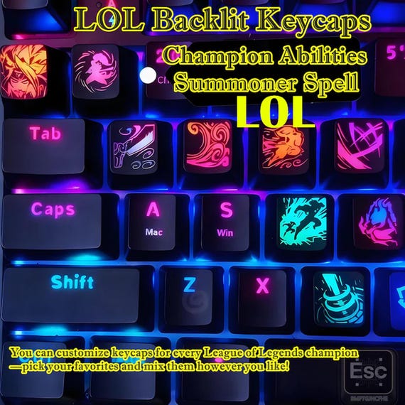 League of Legends Backlit Keycaps: Champion Abilities, Summoner
