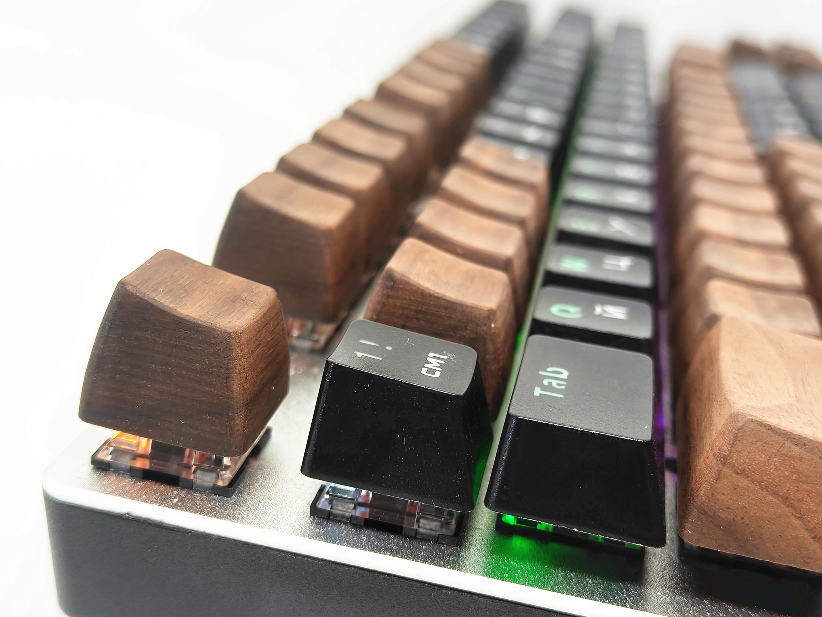 Wooden Pattern Keycaps Pure Solid Wood Keycaps, SA Profile,walnut Wood Artisan Wooden Blank ...