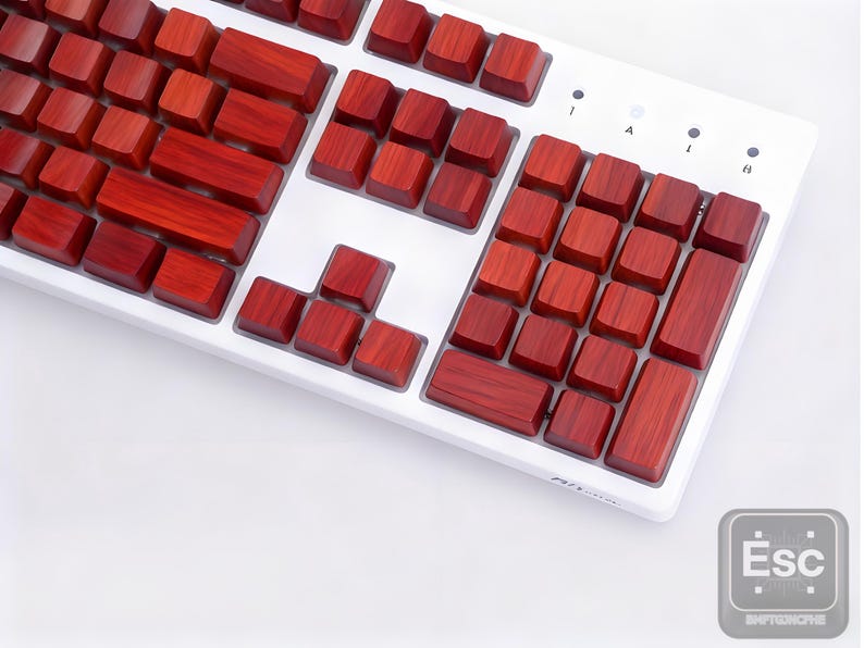 Wooden Pattern Keycaps Solid Wood Rosewood Blank Keycaps: Hand-carved Real Wooden Artisan ...