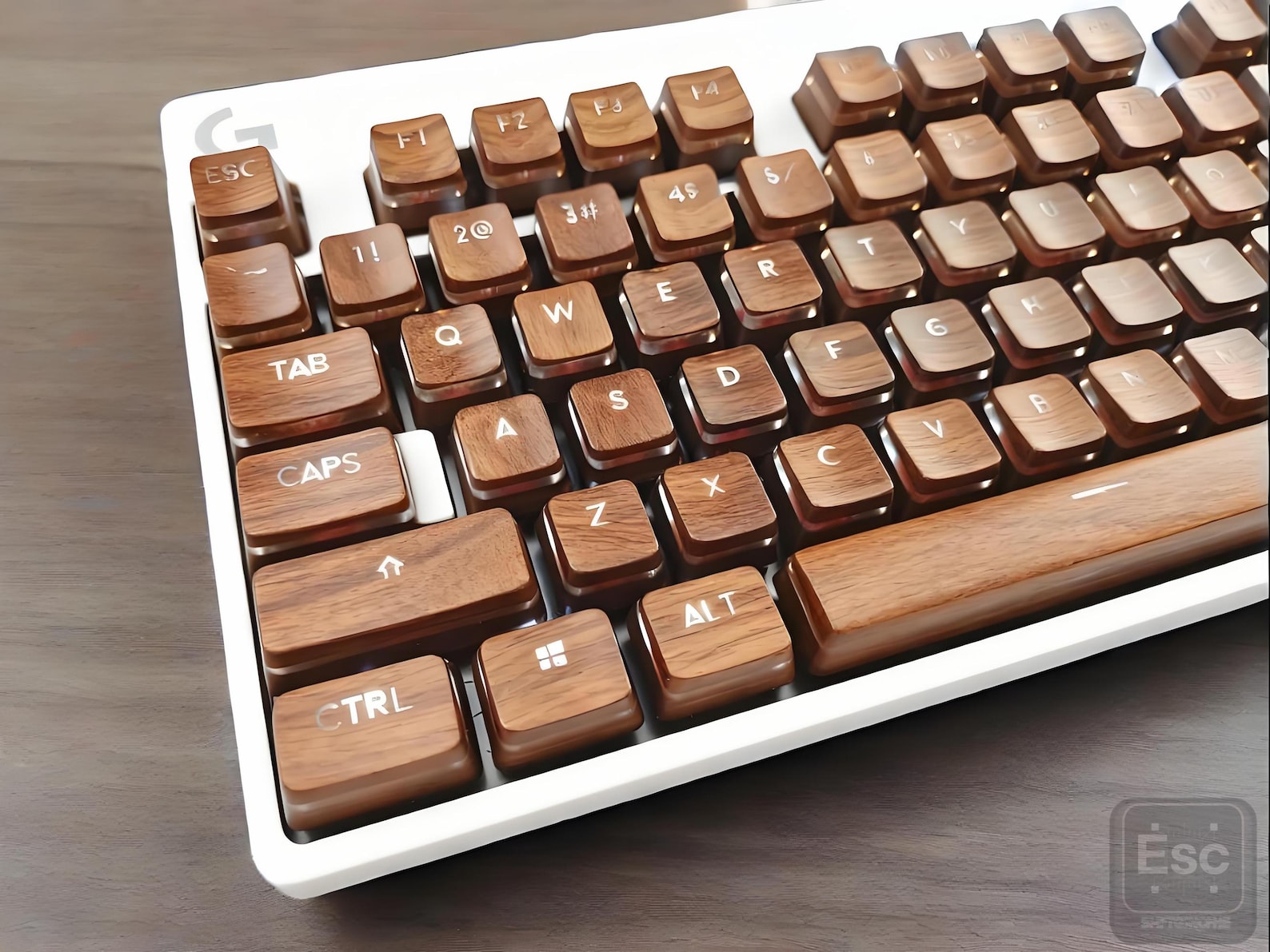 Wooden Pattern Keycaps Real Walnut Wood Pudding Backlit Keycap: Artisan Mechanical Keyboard ...