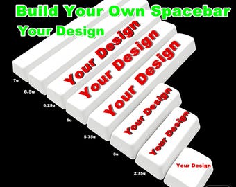 Create Your Own Spacebar Keycap, Custom PBT Sublimation Mechanical keycaps, Split Spacebar