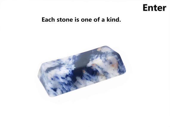 Blue Vein Stone Keycap Set: Custom Artisan Gemstone Mechanical Keycaps