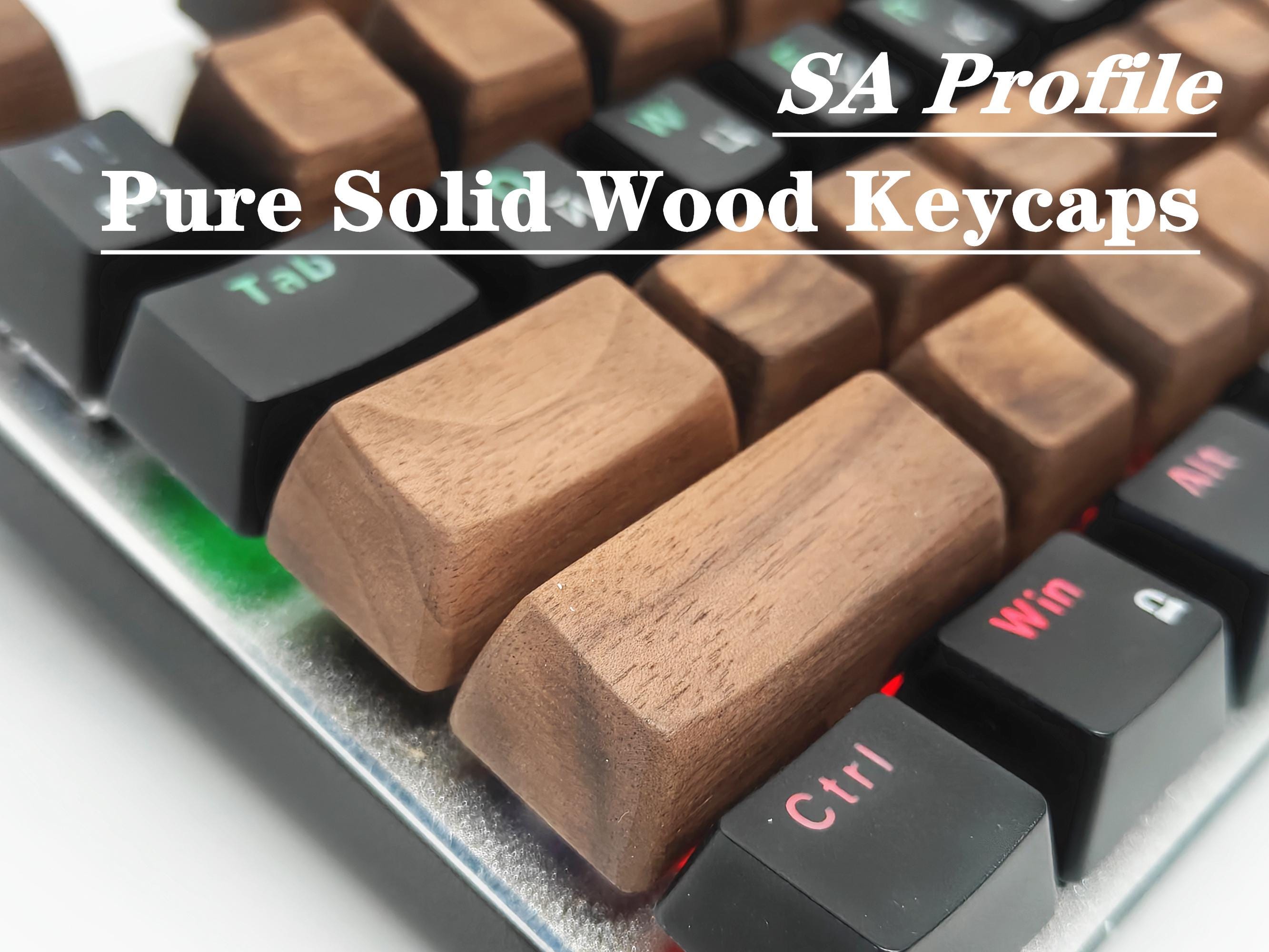 Wooden Pattern Keycaps Pure Solid Wood Keycaps, SA Profile,walnut Wood Artisan Wooden Blank ...