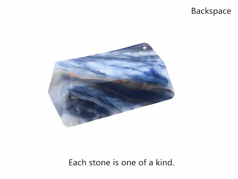 Blue Vein Stone Keycap Set: Custom Artisan Gemstone Mechanical Keycaps image 7