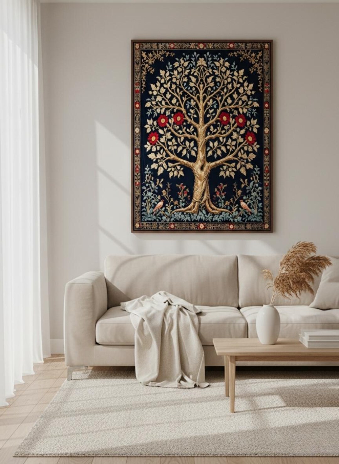 Tree of Life Botanical Print, Elegant Floral Wall Art (digital Download ...
