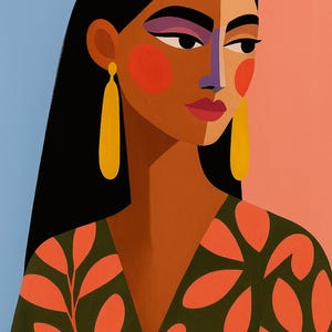 Bold Modern Woman Portrait Set – Abstract Printable Wall Art | Colorful Digital Download | 3 JPG & PNG Prints