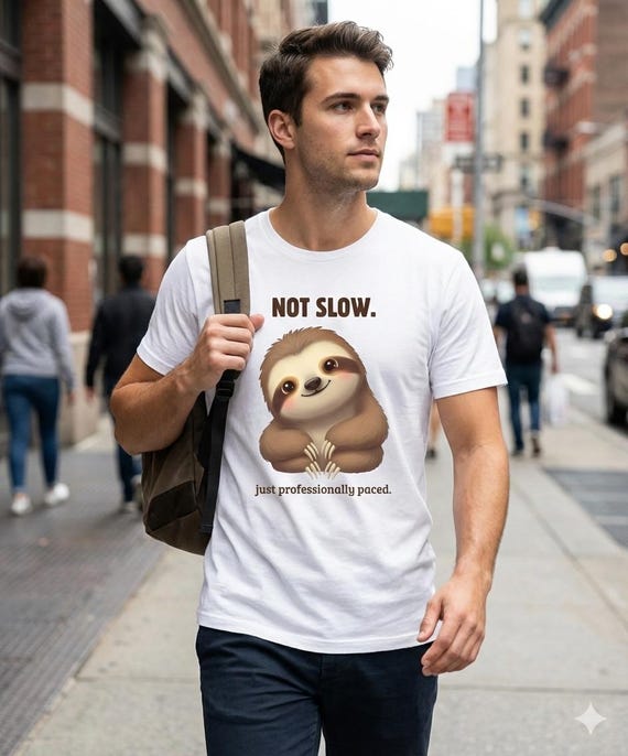 Funny Sloth Shirt, Office Humor Tee, Not Slow Paced Graphic Shirt