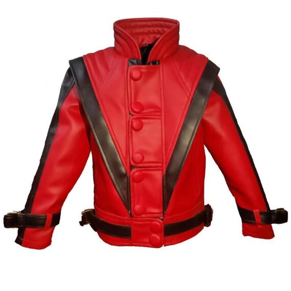Kids MJ Thriller Jacket | Red & Black Michael Jackson Costume | Pop Star Halloween Outfit