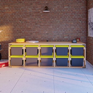 DIY Tote Storage Rack Plan | 5x2 10-unit for 27 Gallon Totes | PDF Download only