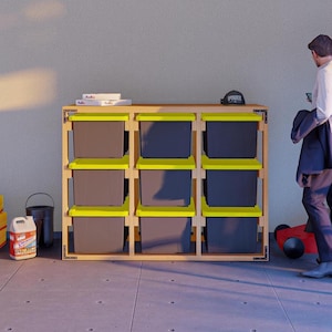 DIY Tote Storage Rack Plan | 3x3 9-unit for 27 Gallon Totes | PDF Download only