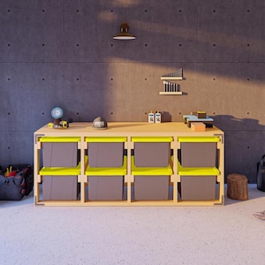 DIY Tote Storage Rack Plan | 4x2 8-unit for 27 Gallon Totes | PDF Download only