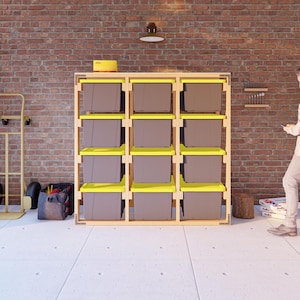 DIY Tote Storage Rack Plan | 3x4 12-unit for 27 Gallon Totes | PDF Download only