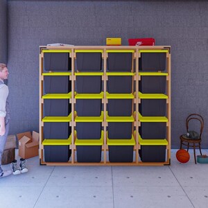 DIY Tote Storage Rack Plan | 4x5 20-unit for 27 Gallon Totes | PDF Download only