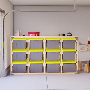 DIY Tote Storage Rack Plan | 4x3 12-unit for 27 Gallon Totes | PDF Download only