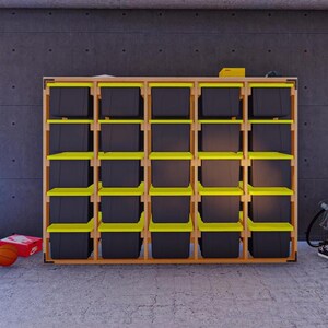DIY Tote Storage Rack Plan | 5x5 25-unit for 27 Gallon Totes | PDF Download only