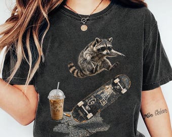 Skateboarding Cat Shirt, Retro Cat Graphic Tee, Punk Streetwear Cat Shirt, Vintage Skate Cat Tee, Unisex Oversized Shirt