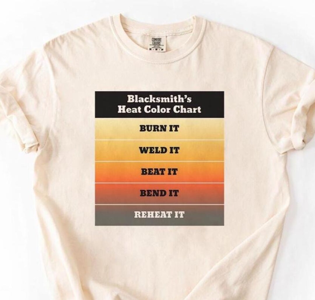 Funny Blacksmith’s Heat Color Chart Shirt, Welder Gift Shirt, Welding ...