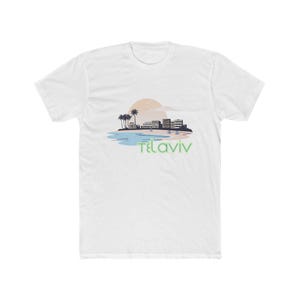 Tel Aviv Sunset Skyline T-Shirt | Vintage Israel Graphic Tee | Tel Aviv Beach Shirt | Travel Souvenir | Unisex Gift for Travelers